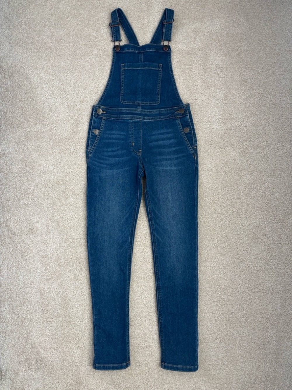 NWT Crewcuts J.Crew Girls Stretch Denim Blue Jean Overalls, size 10